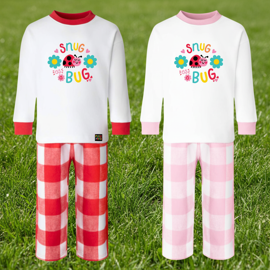 Snug as a Bug Pyjamas with grass background
